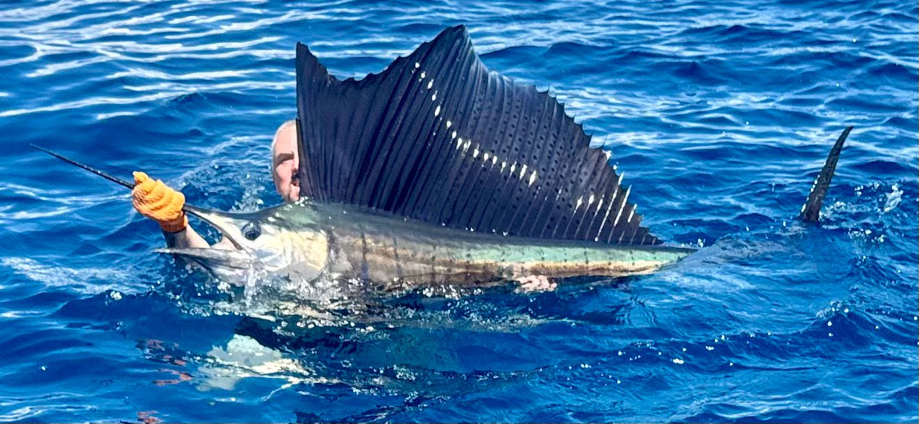 Two anglers with wahoo catch